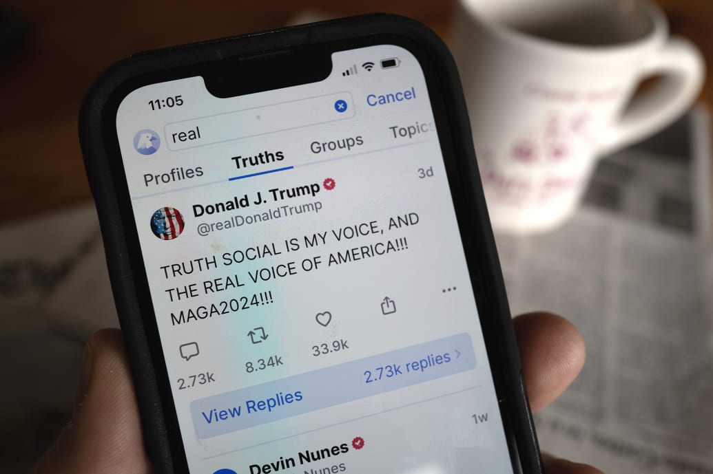 Former President Donald Trump's social media platform Truth Social 