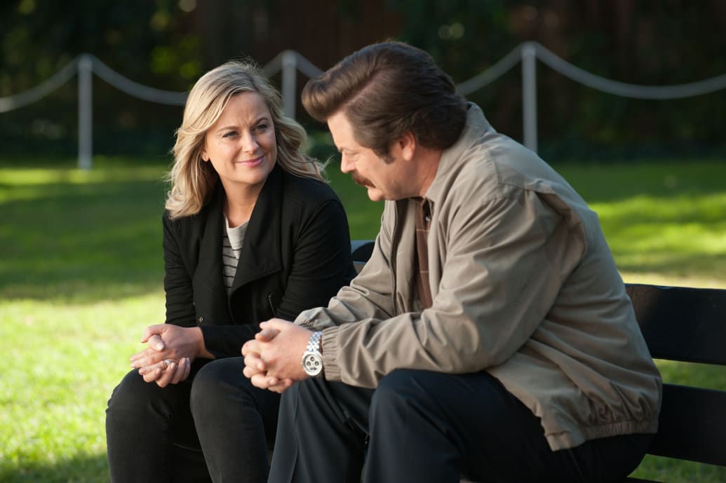 Amy Poehler and Nick Offerman.