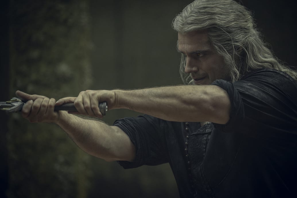 A scene from The Witcher starring Henry Cavill