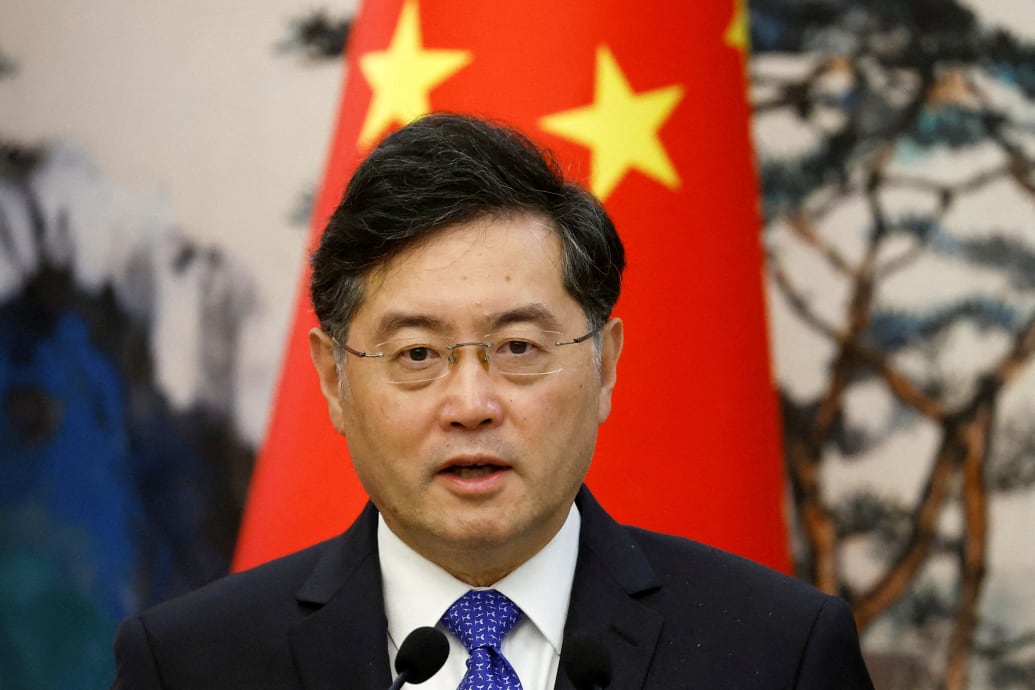 Chinese Foreign Minister Qin Gang attends a press conference in Beijing, China, May 23, 2023. 