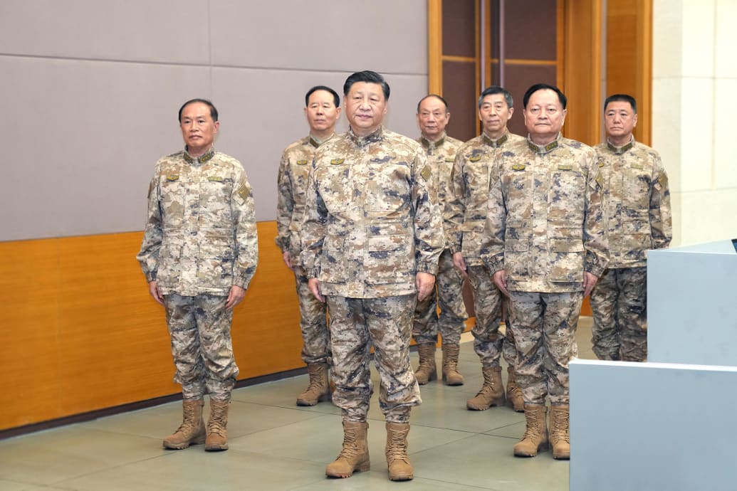 Chinese President Xi Jinping inspects the CMC joint operations command center on Nov. 8, 2022.