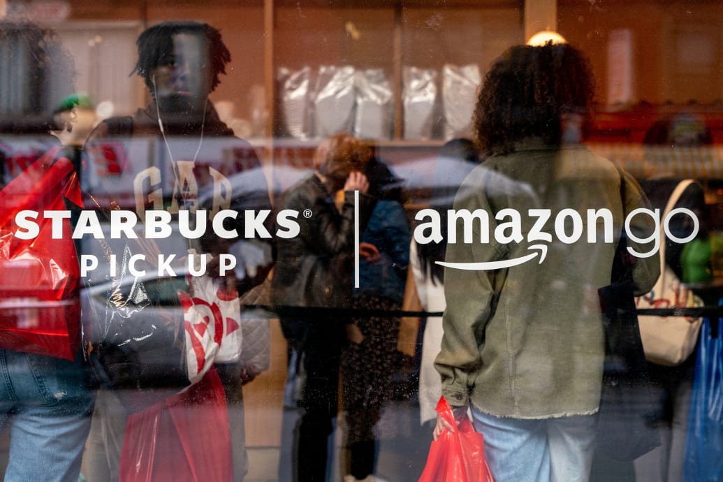 Starbucks/Amazon-Go convenience store near Times Square.