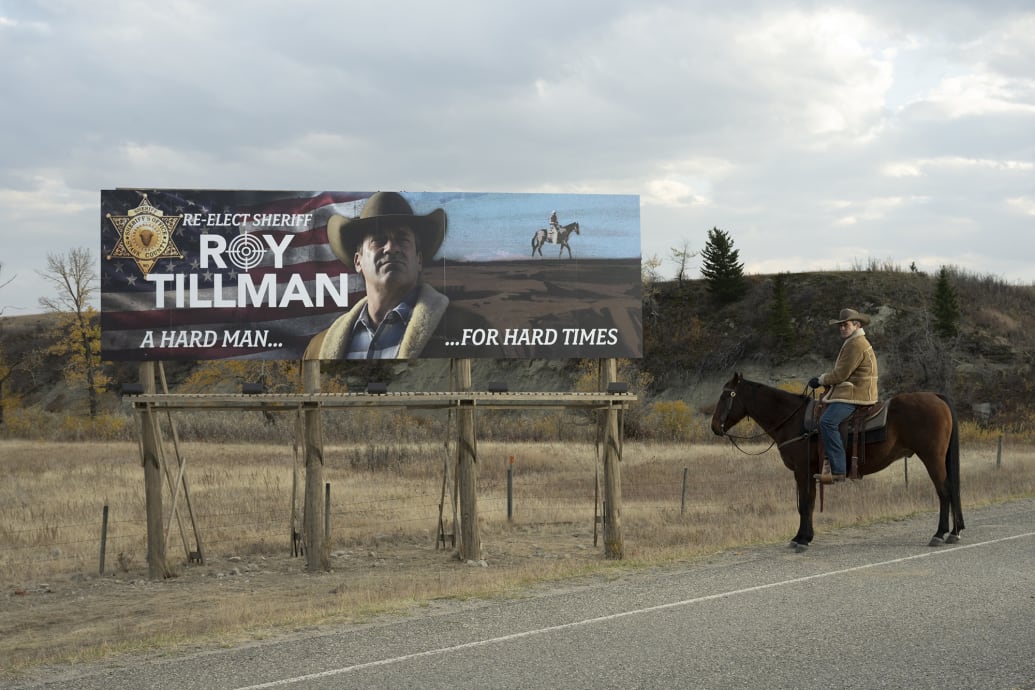 A photo illustration of Jon Hamm in season 5 of Fargo on FX.