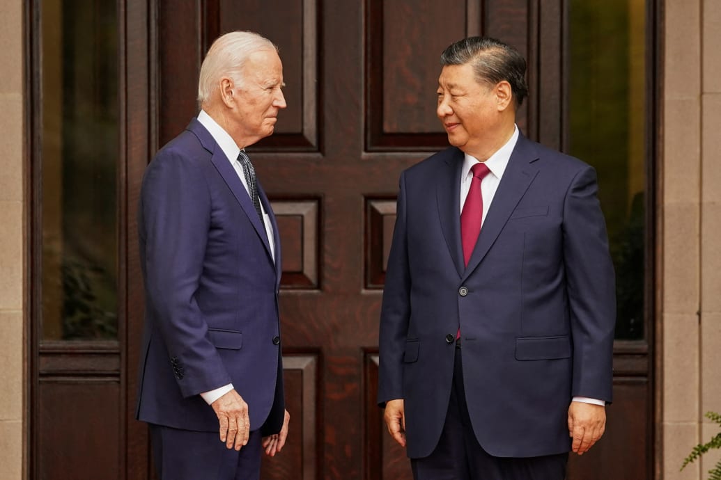 President Joe Biden meets with Chinese President Xi Jinping at Filoli estate.