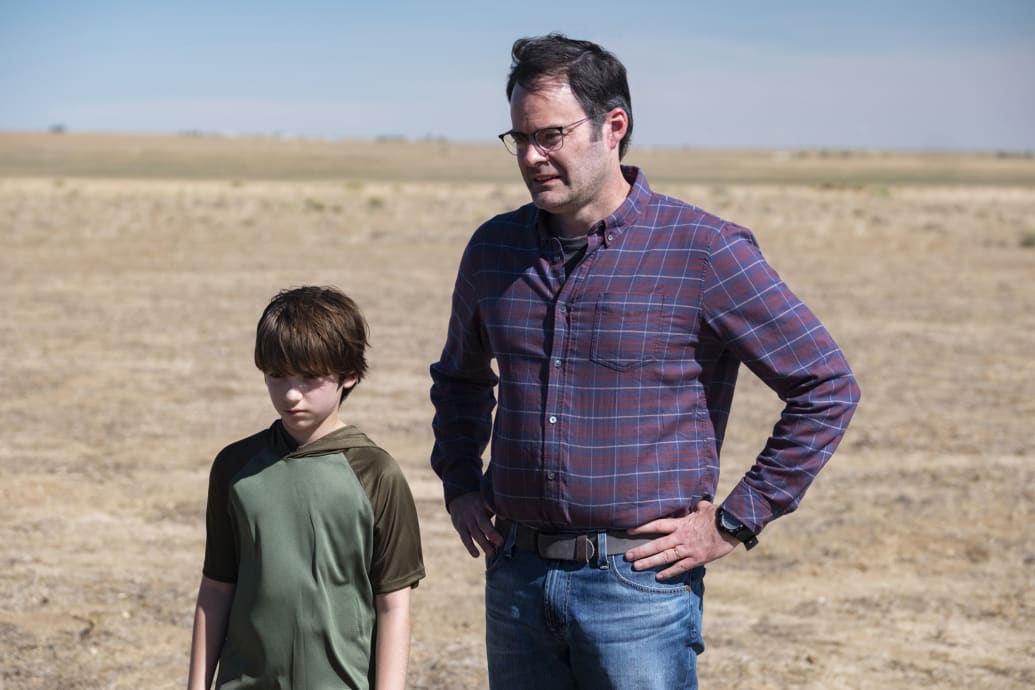 Zachary Golinger and Bill Hader in Barry.