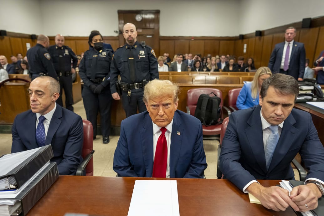 Former President Donald Trump appears in court.