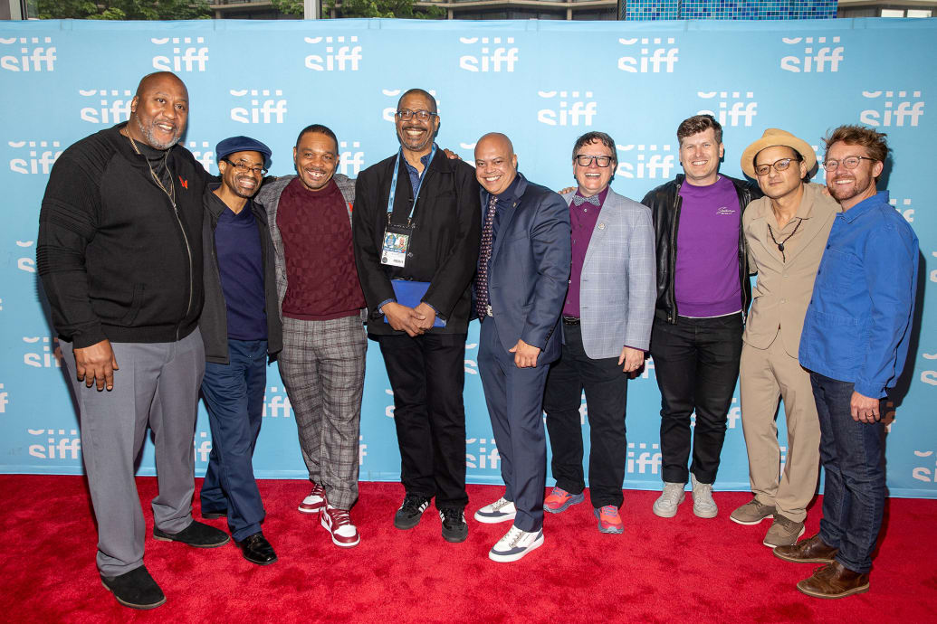 The cast of Sing Sing at a premiere in Seattle.