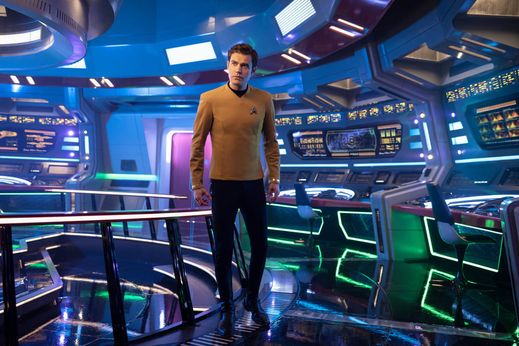 A photo from Paramount+'s Star Trek: Strange New Worlds of actor Paul Wesley as Kirk.