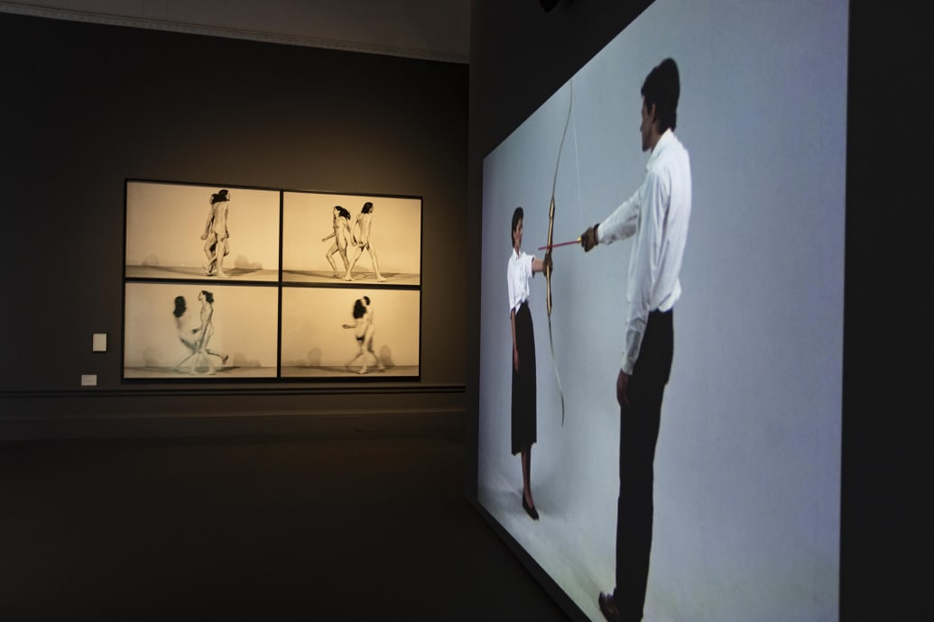 A gallery view of the Marina Abramović exhibition at the Royal Academy of Arts.