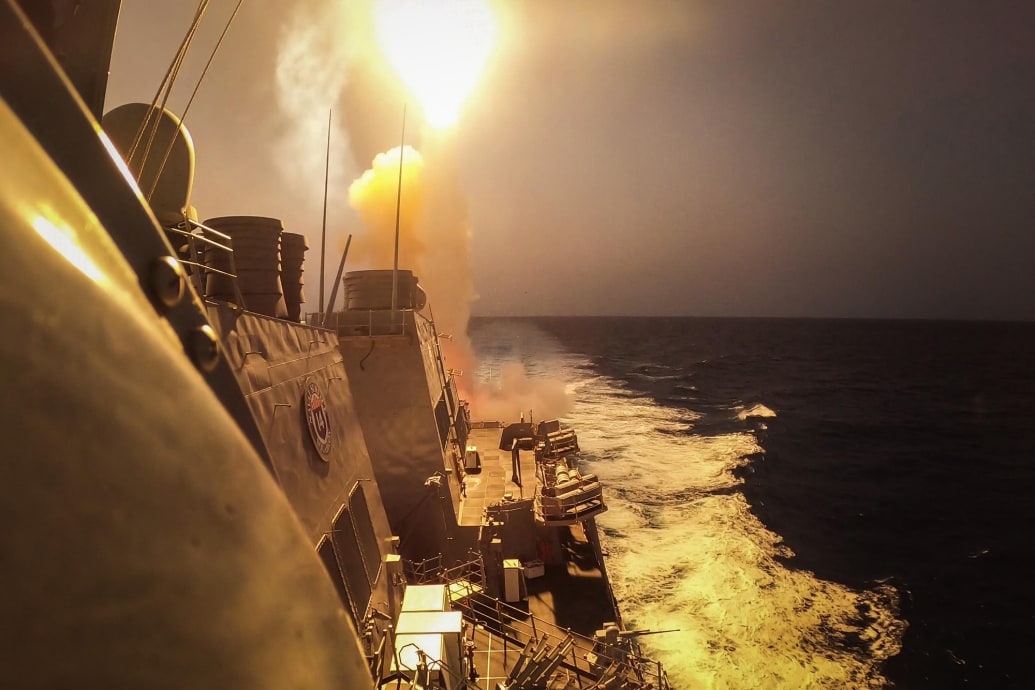 Destroyer USS Carney defeats a combination of Houthi missiles.