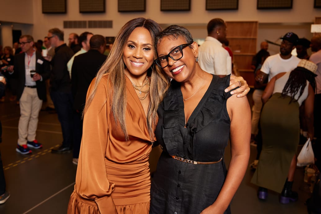 Deborah Cox, left, and Schele WIlliams during the first day of rehearsals for 'The Wiz.'