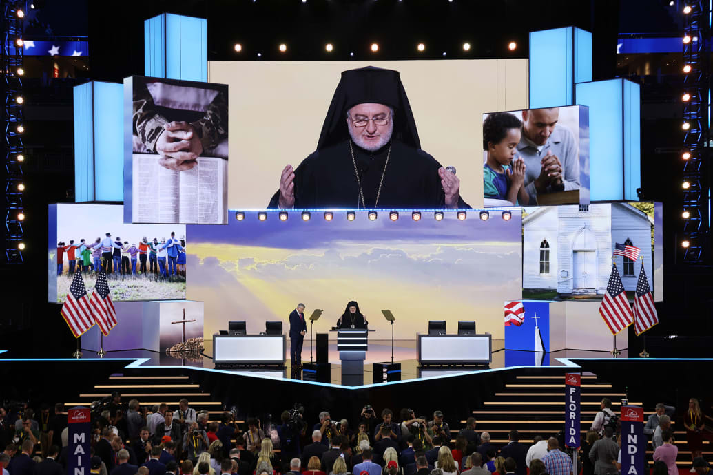 RNC co-chair Michael Whatley and His Eminence Archbishop Elpidophoros.