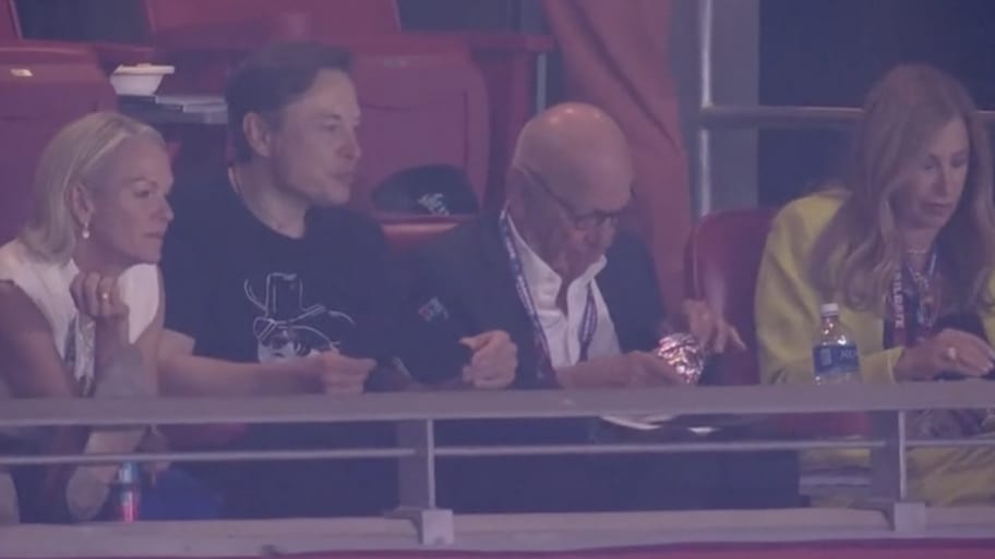 Elon Musk and Rupert Murdoch at the Super Bowl