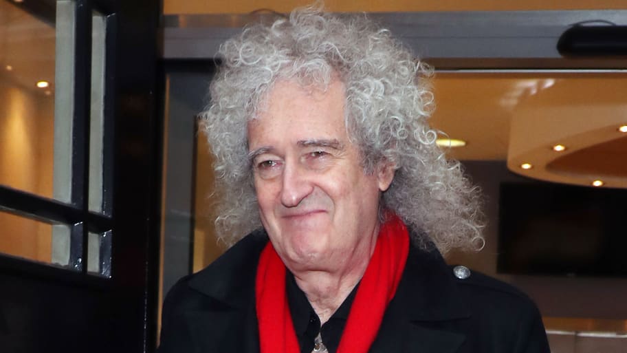 Brian May leaving BBC Radio 2 on December 09, 2022 in London, England