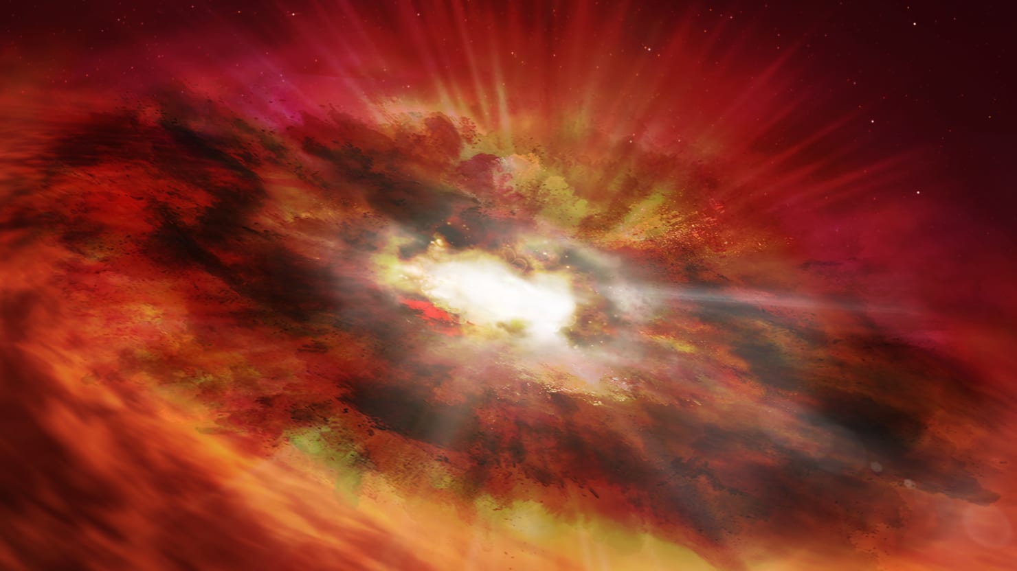 El telescopio espacial Hubble detecta un antepasado de agujero negro supermasivo GNz7q escondido en una escena simple