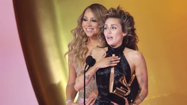 Mariah Carey and Miley Cyrus