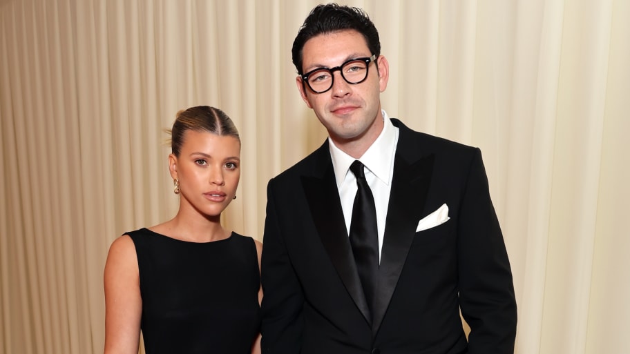 Sofia Richie and  Elliot Grainge attend the Elton John AIDS Foundation's 30th Annual Academy Awards Viewing Party on March 27, 2022 in West Hollywood, California.