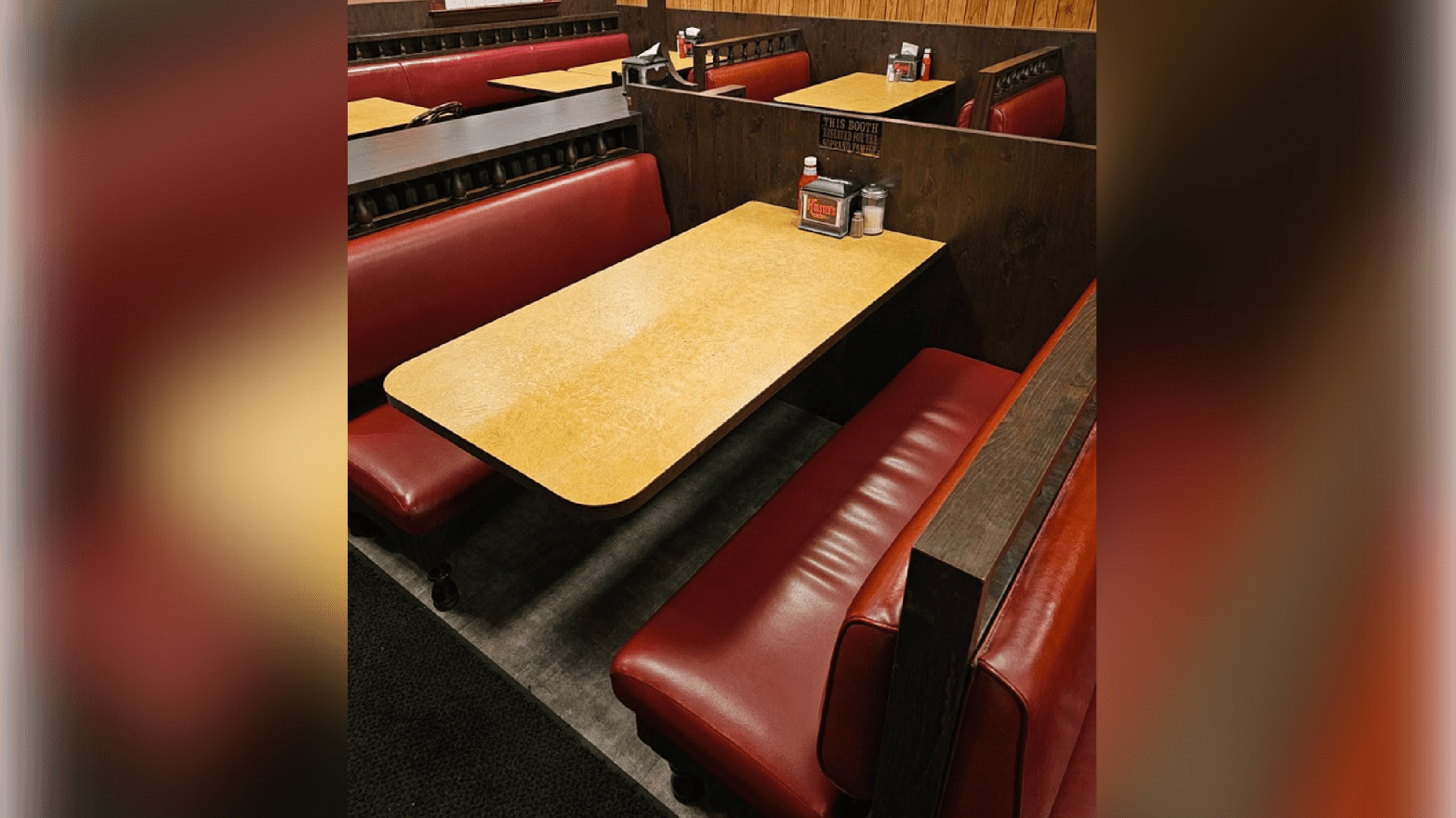 The famous booth inside Holsten’s Diner where the final scene of The Sopranos was filmed.