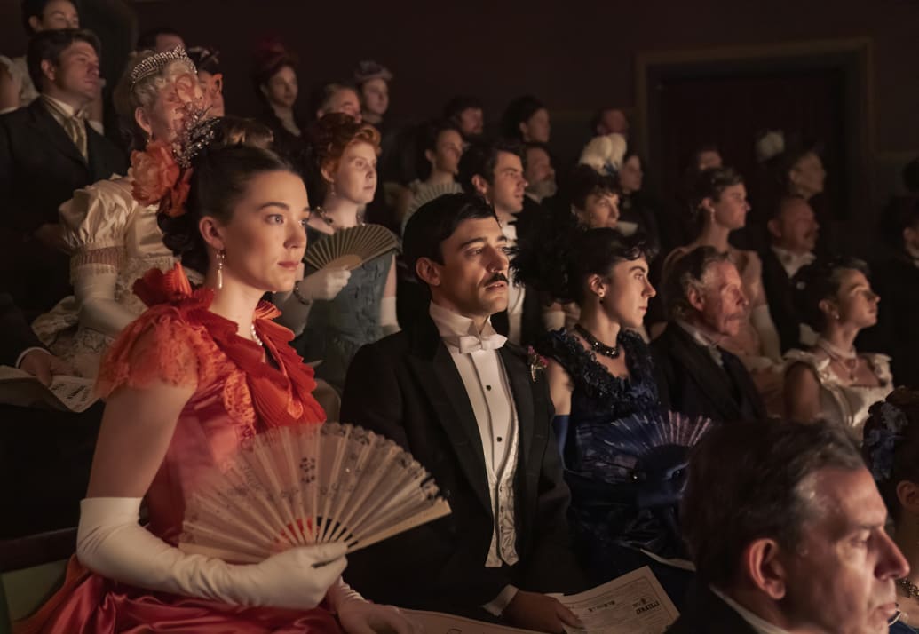 Nicole Brydon Bloom and Blake Ritson in The Gilded Age.