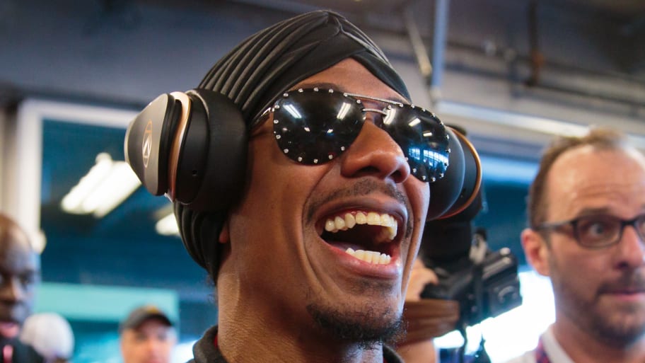 Television personality Nick Cannon in attendance prior to the 102nd running of the Indianapolis 500 at Indianapolis Motor Speedway. 