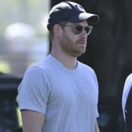 Prince Harry is seen at a polo event with a film crew on April 13, 2024 in Wellington, Florida. 