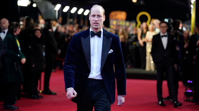 Prince William, president of Bafta, attends the Bafta Film Awards 2024, at the Royal Festival Hall, Southbank Centre, London. Sunday February 18, 2024.