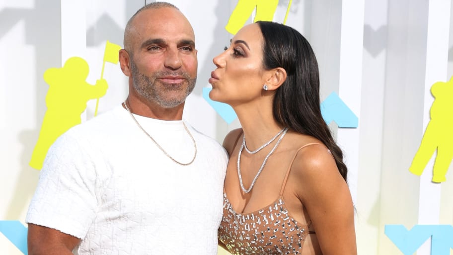 Joe Gorga and Melissa Gorga arrive at the 2022 MTV Video Music Awards at the Prudential Center in Newark, New Jersey, Aug. 28, 2022.