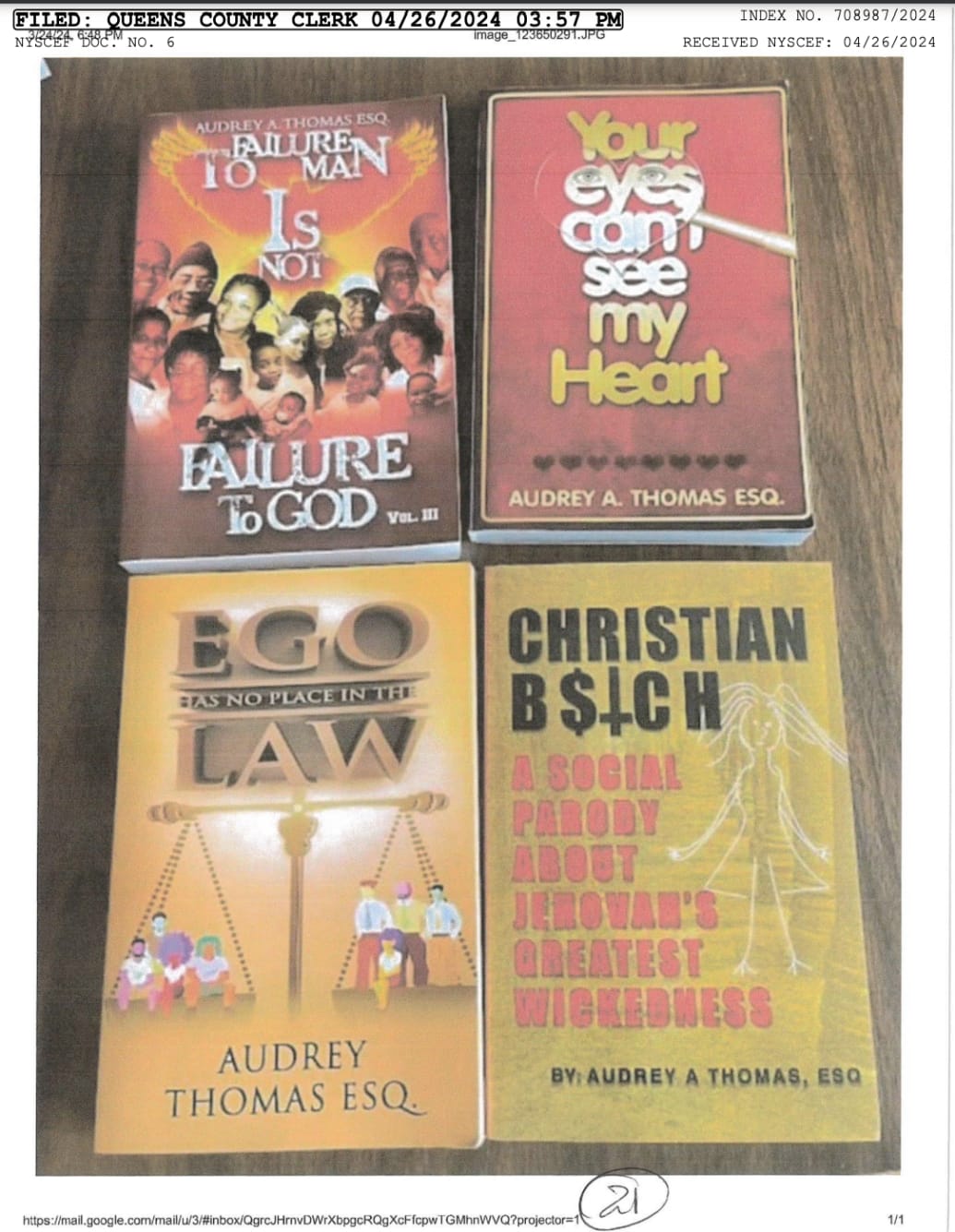 A photo of four books authored by Audrey Thomas.