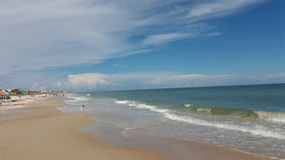 The beautiful, panoramic beach on St George Island in Florida.