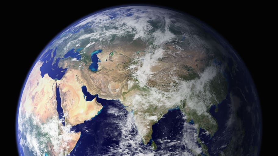 An image of Earth taken by the Terra satellite in 2002.
