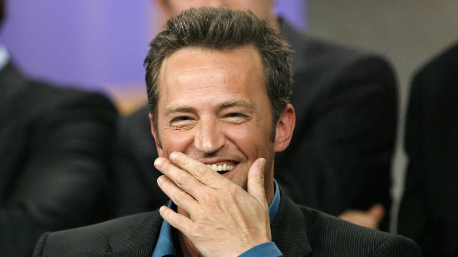 Matthew Perry smiles at the panel for the NBC series "Studio 60 on the Sunset Strip" at the Television Critics Association summer media tour in 2006.