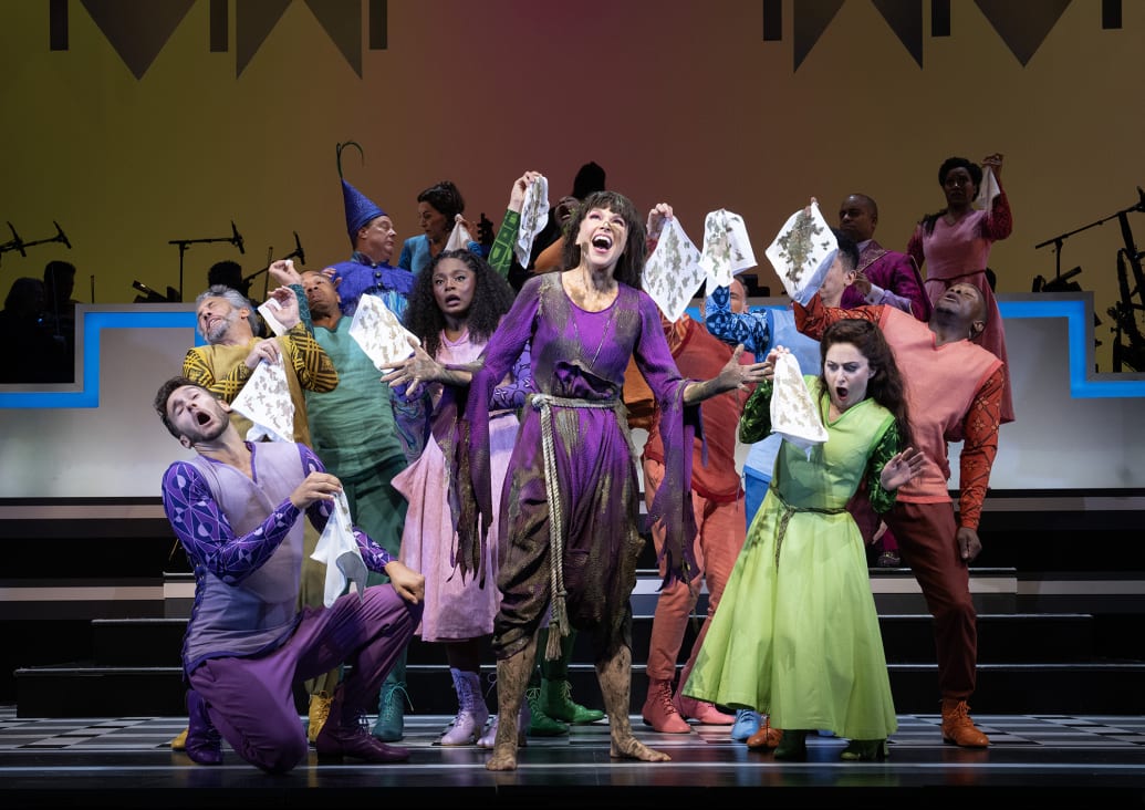 Sutton Foster, center, and company in 'Once Upon a Mattress.'