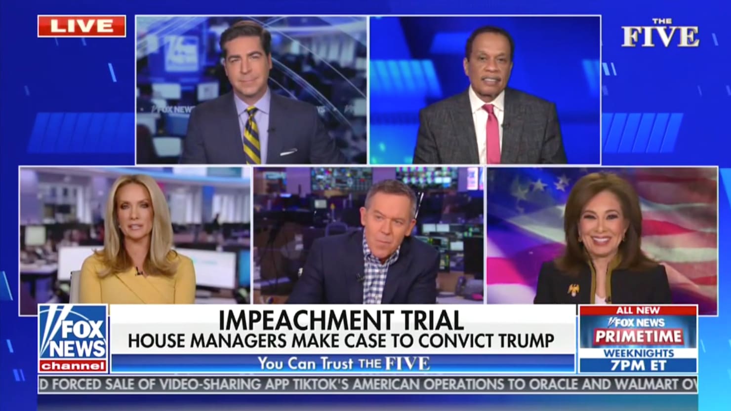 Fox News resists video of harrowing impeachment trial over idiotic ramblings of ‘The Five’
