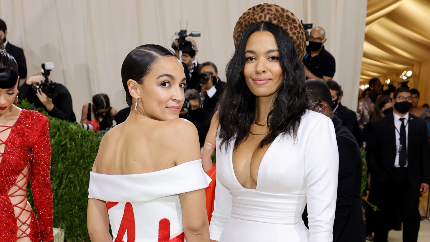 Alexandria Ocasio-Cortez wears the “Tax the Rich” costume at the Met Gala