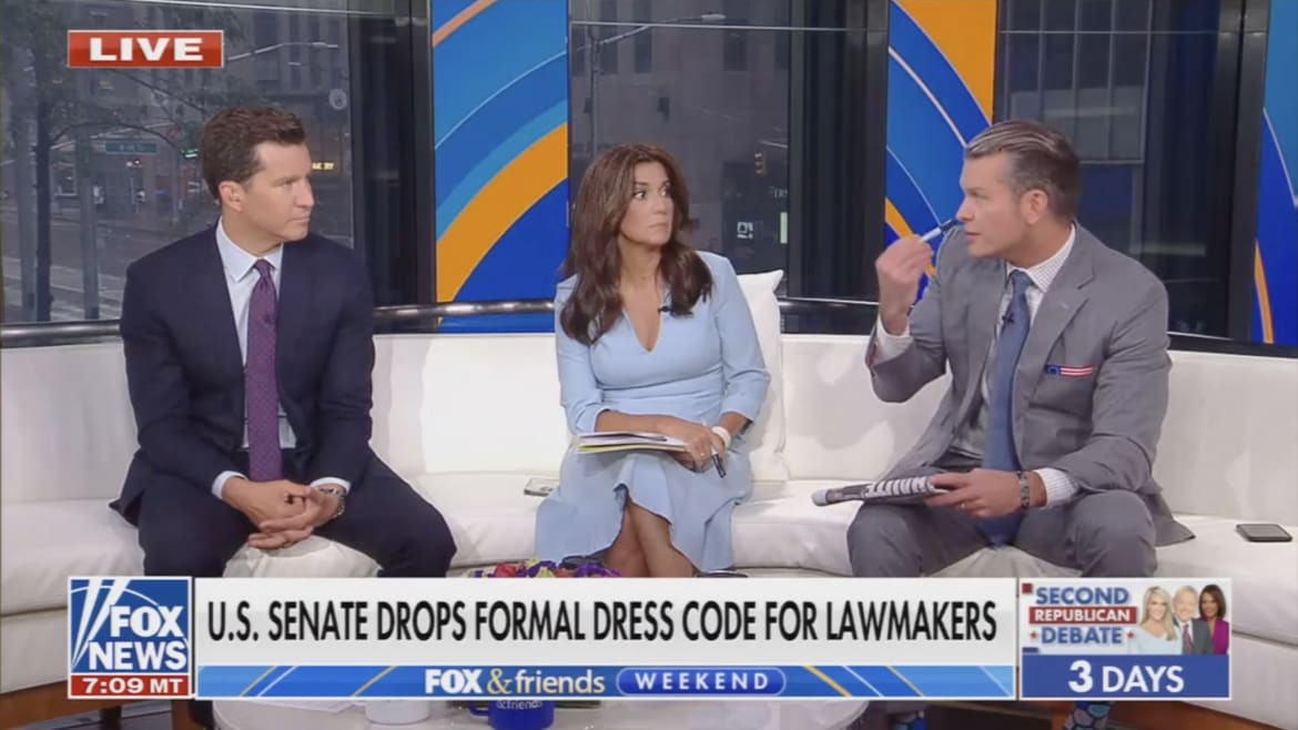 Fox’s Pete Hegseth Is Spitting Mad About ‘Slob’ Fetterman’s Dress Habits