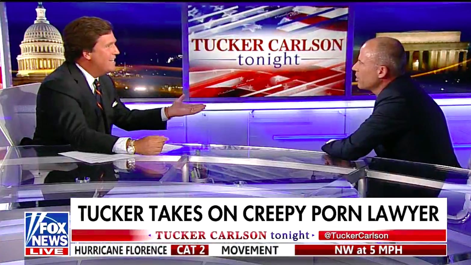 Newscaster - Tucker Carlson Railroads 'Creepy Porn Lawyer' Michael ...
