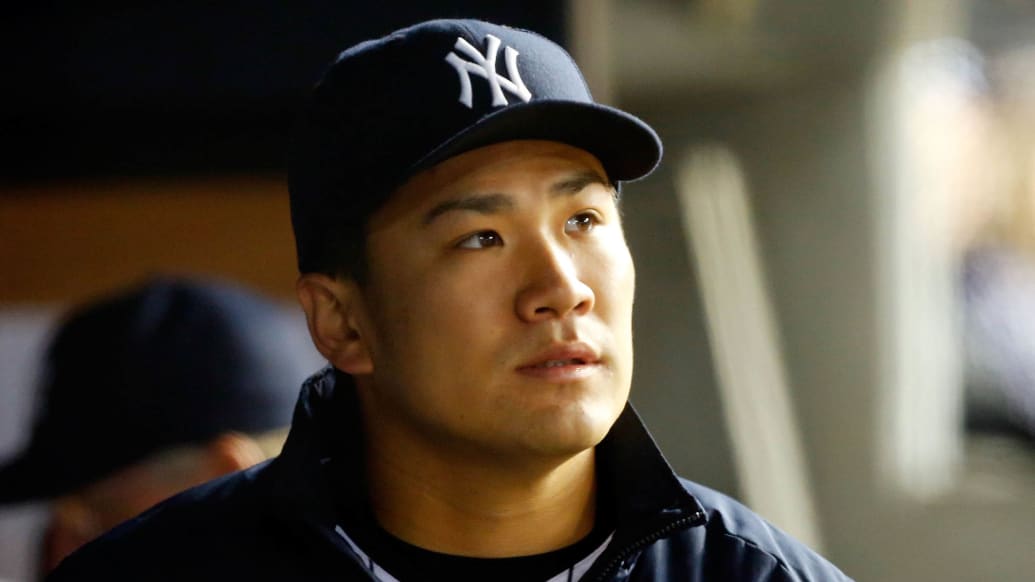 New York Yankees Masahiro Tanaka Player Reaction Figurine