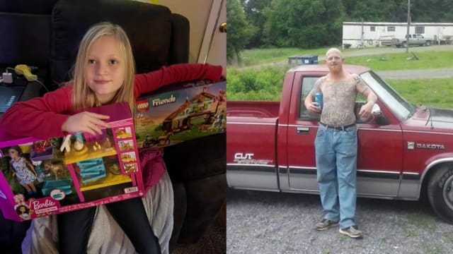 A side-by-side photo of missing 11-year-old Audrii Cunningham and person of interest Don Steven McDougal.