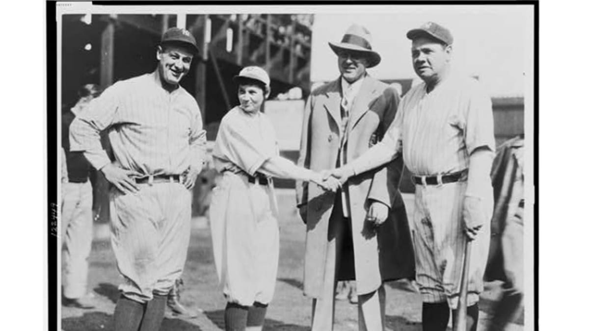 Chicago History - Babe Ruth, serving as the first base coach for the Brooklyn  Dodgers, meets up with Dizzy Dean of the Chicago Cubs before a game at  Ebbets Field in 1938. #