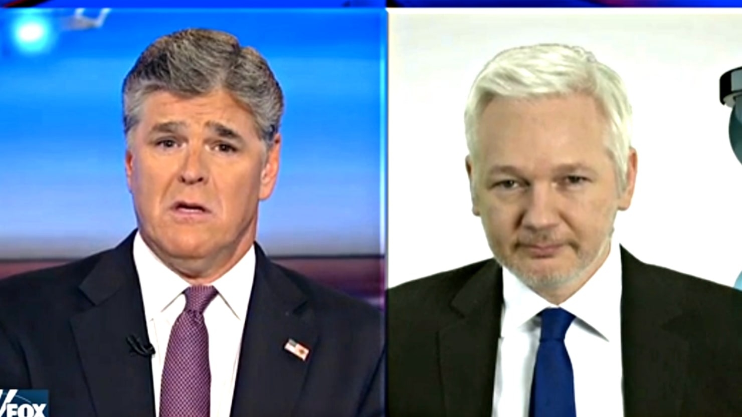 Sean Hannity Suddenly Loves Julian Assange Now That He's 