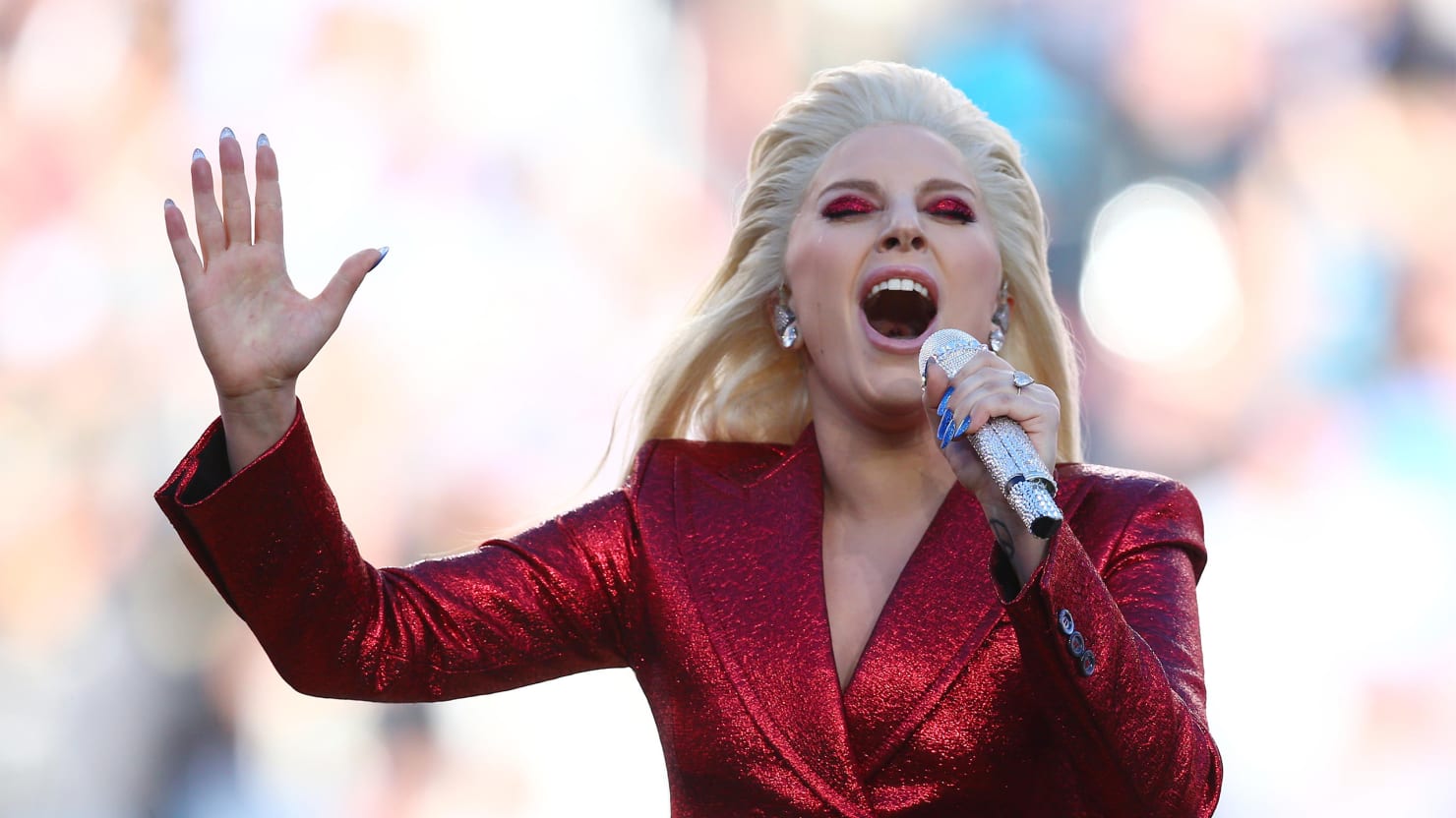 Lady Gaga crushes national anthem, but there's controversy about length 