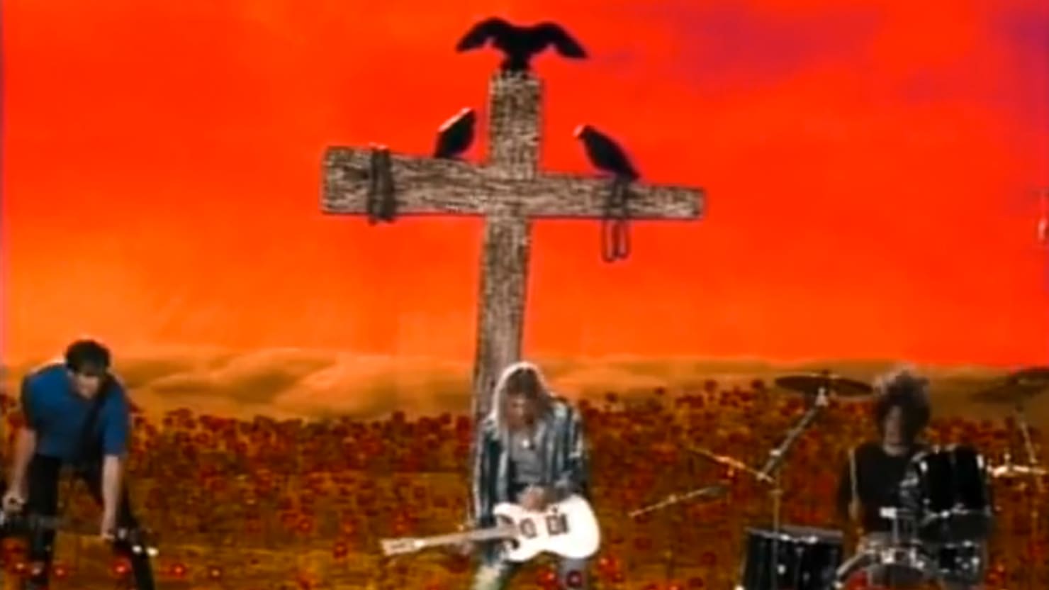 Kurt Cobain's blue hair in the "Heart-Shaped Box" music video - wide 8
