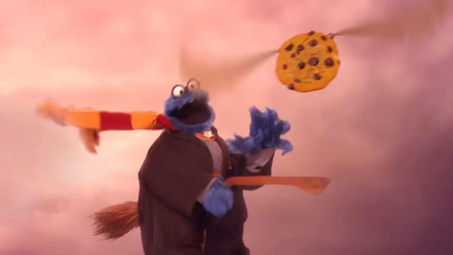 Cookie Monster Stars In Harry Potter Parody