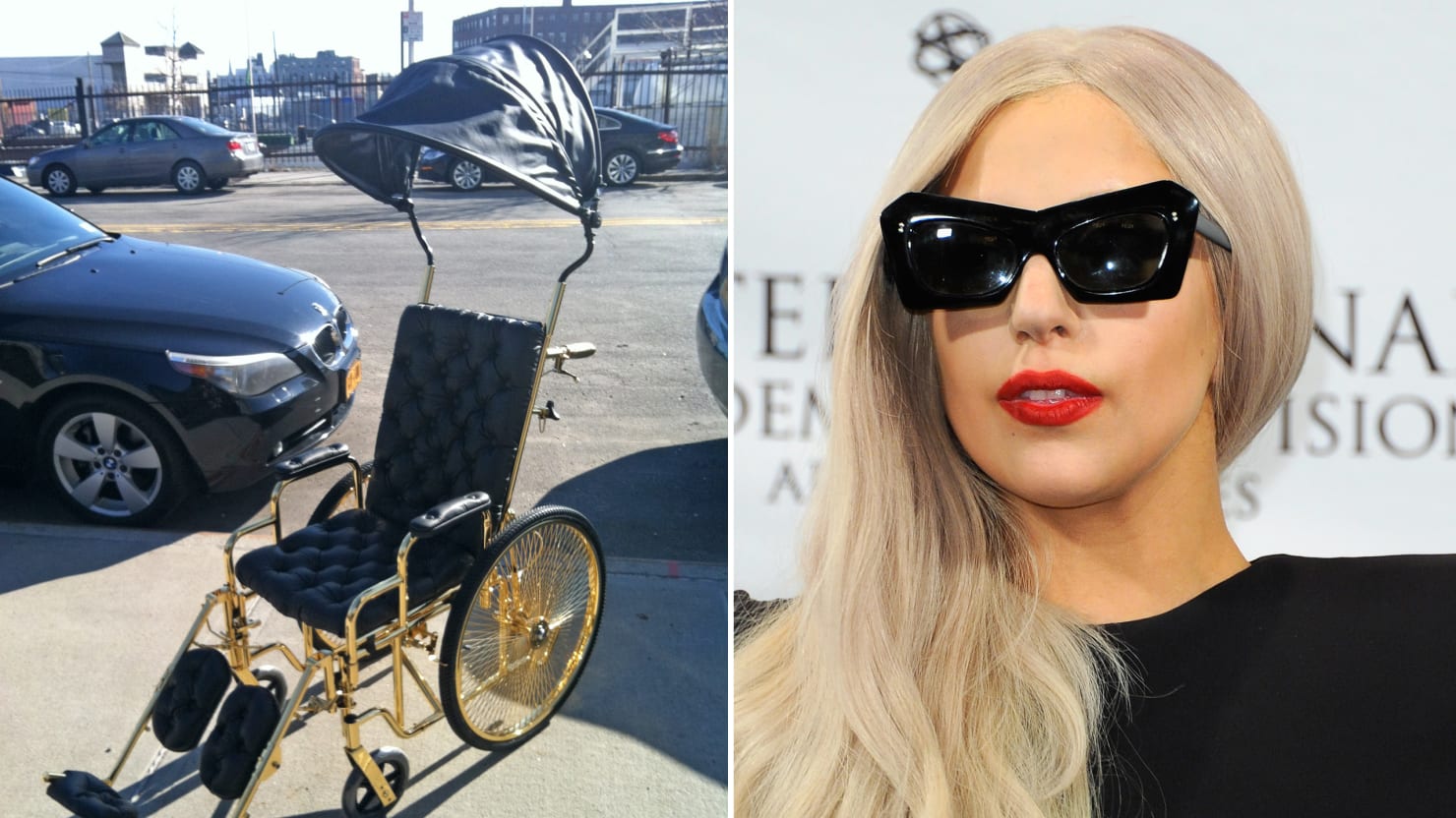 Леди Гага на коляске