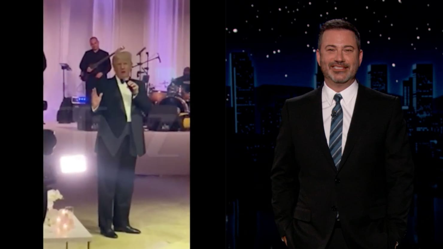 Jimmy Kimmel Brutally Mocks Trump’s ‘Drunken Wedding Toast’ at Mar-a-Lago