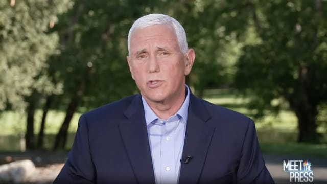 Mike Pence speaks during an interview on NBC’s “Meet the Press.”