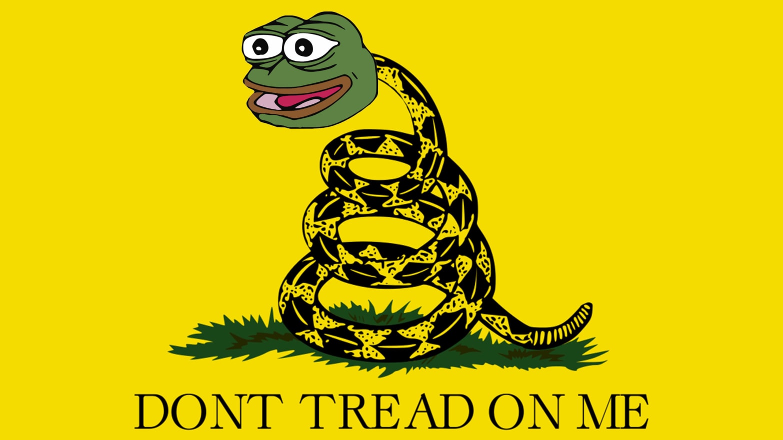 Pepe as Snake, "Don't Tread on Me" Flag
