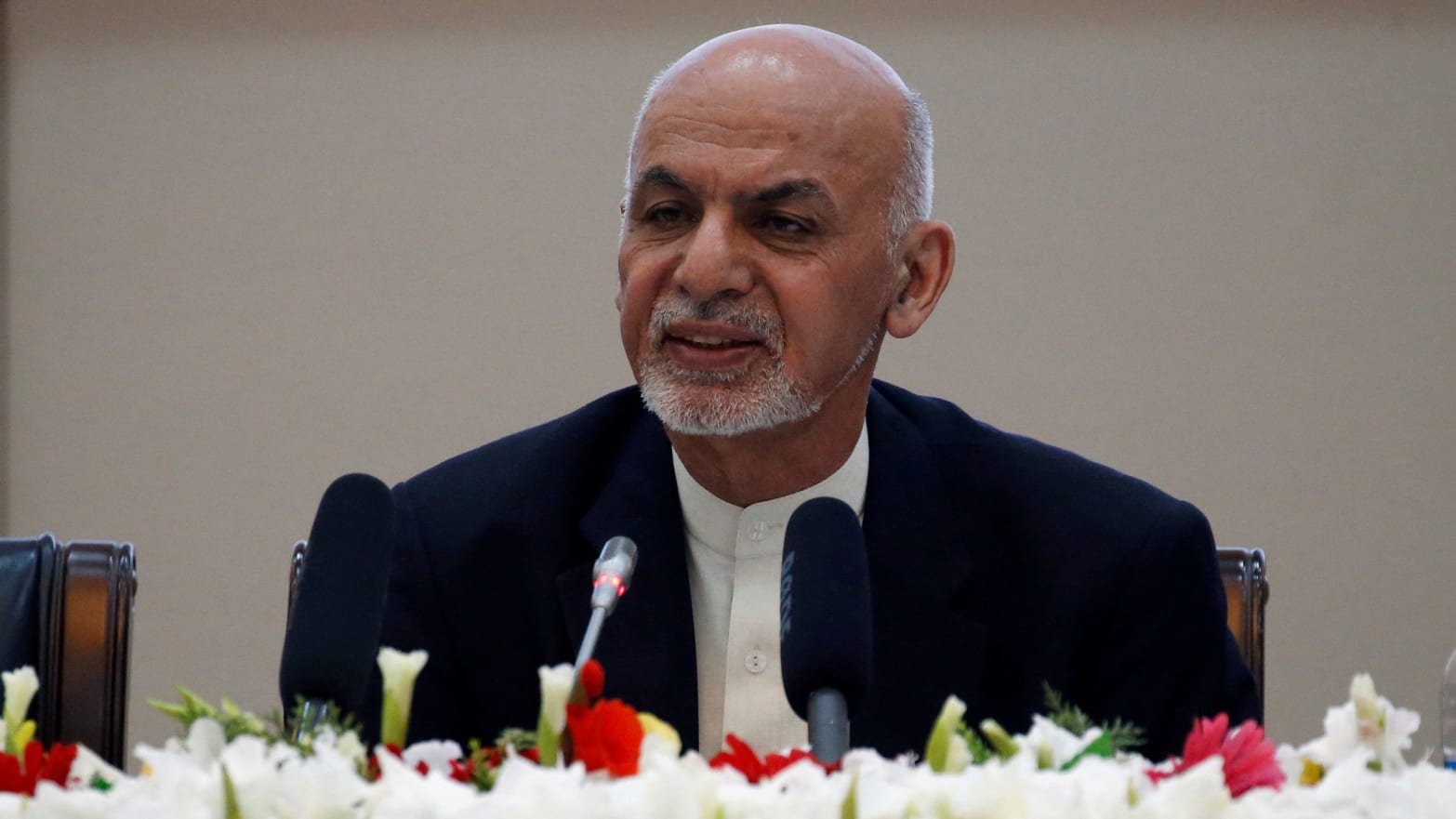 Afghan President Ashraf Ghani speaks during during a peace and security cooperation conference in Kabul, Afghanistan on February 28, 2018.