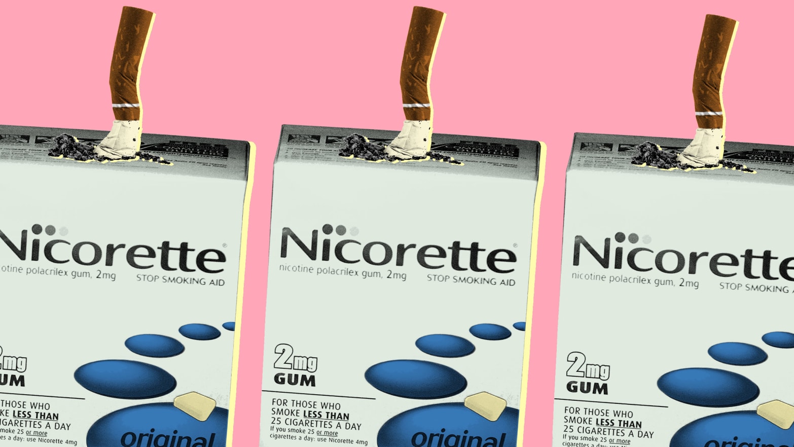 nicorette cigarette nicotine addiction tobacco safe healthy gum patch e cig cigarette ecigarette pastel millennial