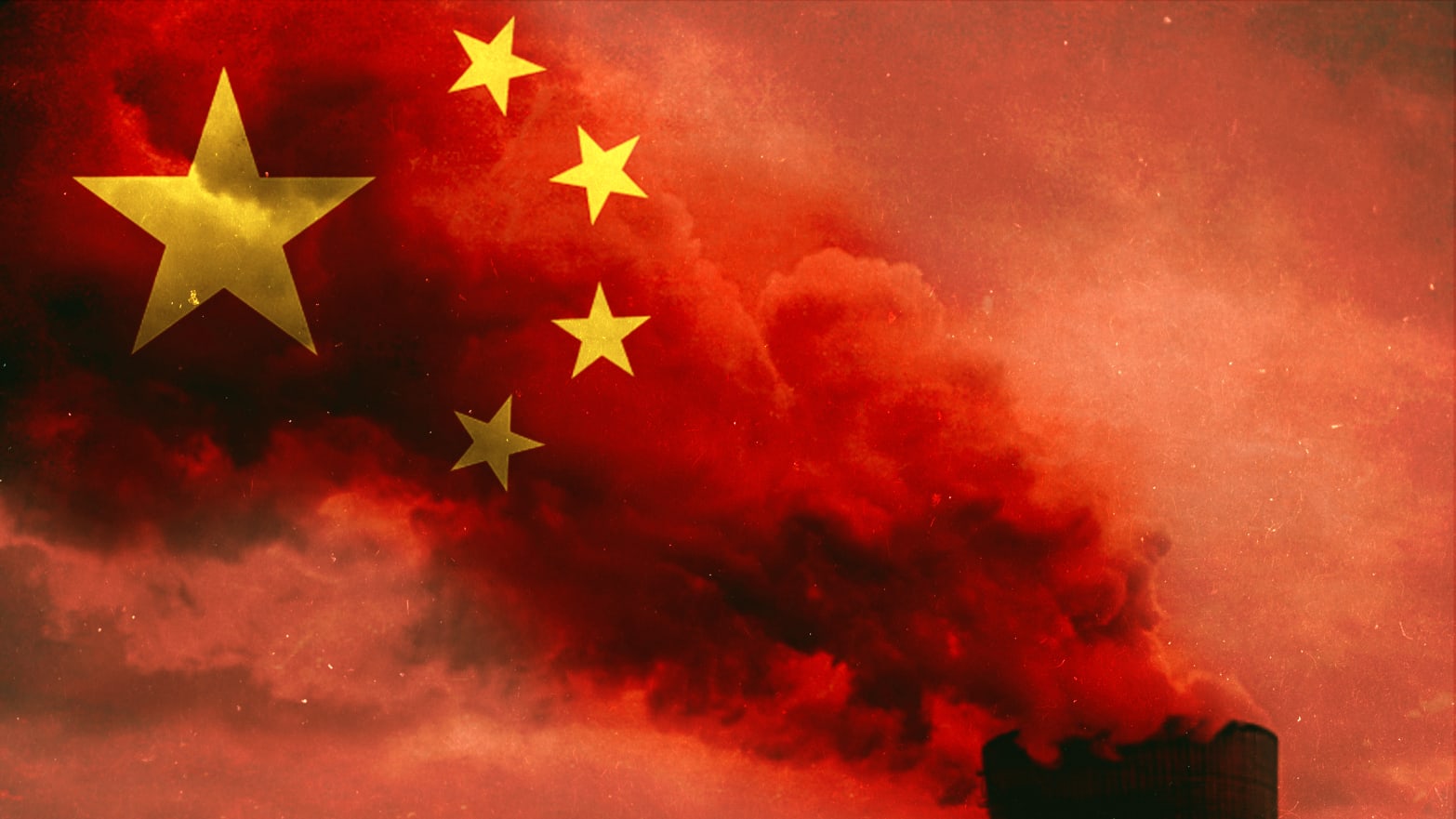 china flag superimposed over smoke paris climate change carbon emissions 2030